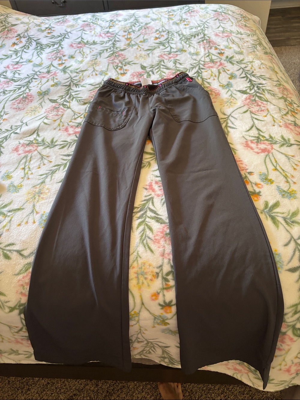 HeartSoul Gray Wide-Leg Scrub Pants